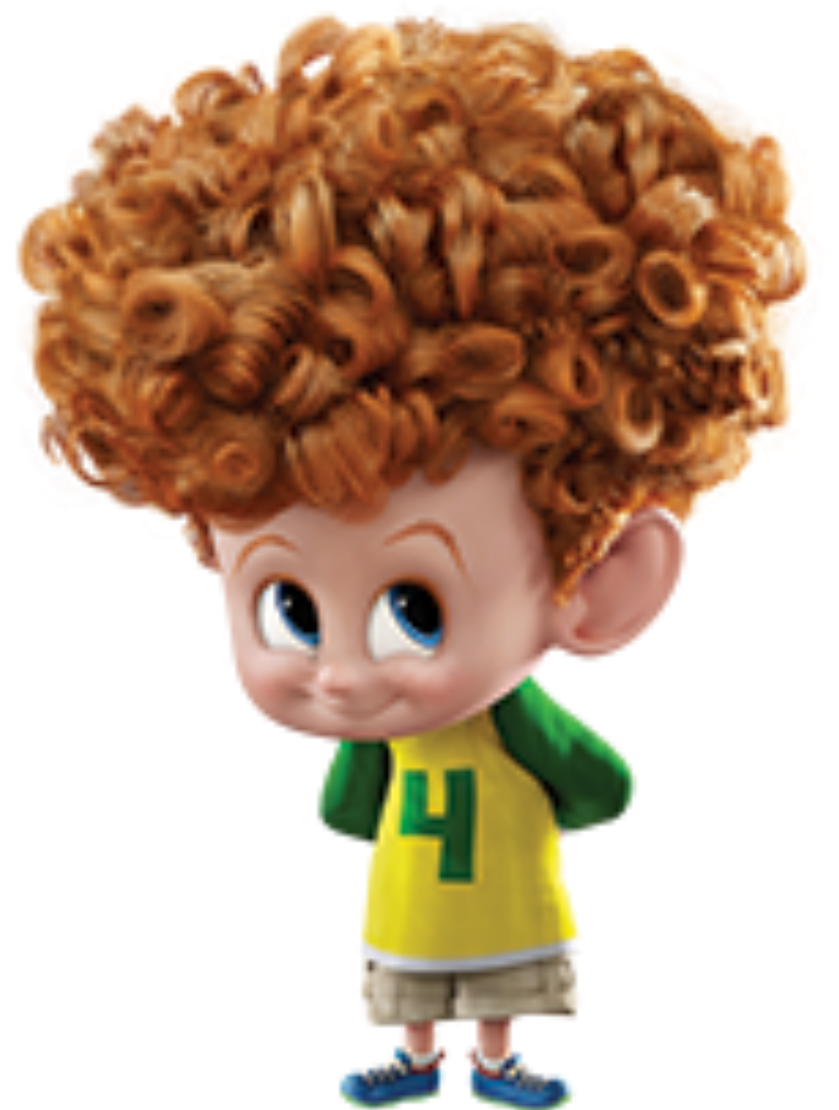 Animated Character With Curly Hair PNG with transparent background