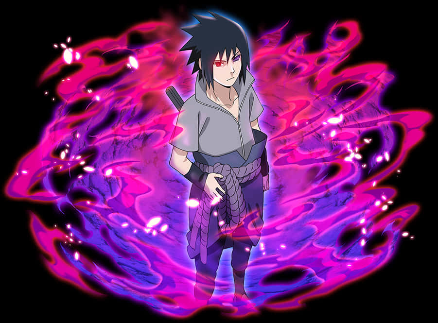 Animated Character With Purple Aura