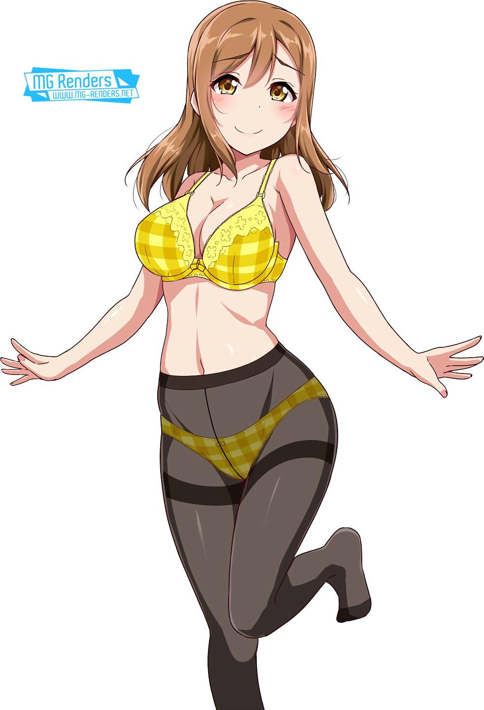 Animated Character Yellow Lingerie Pose