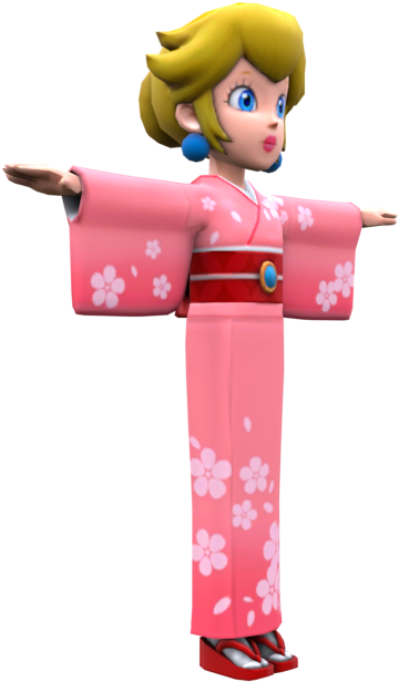 Animated Characterin Pink Kimono PNG with transparent background