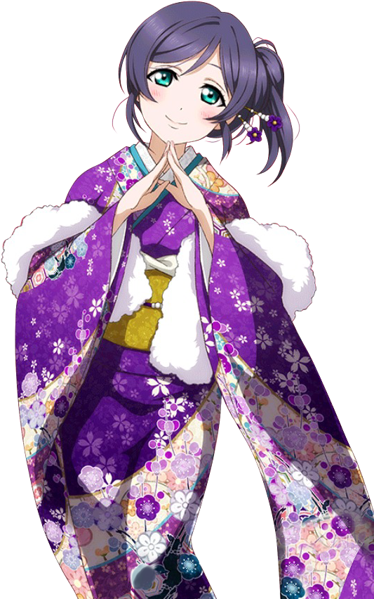 Animated Characterin Purple Kimono