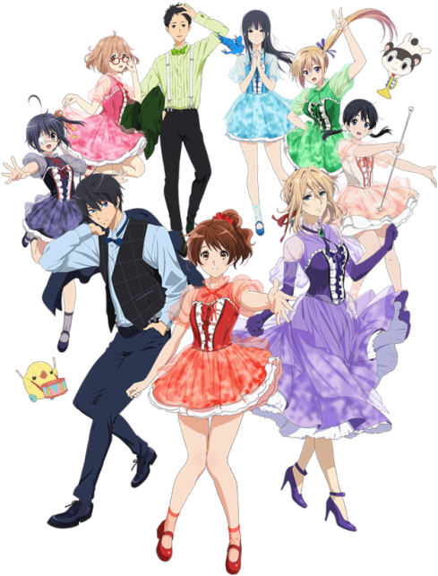 Animated Charactersin Colorful Outfits PNG with transparent background