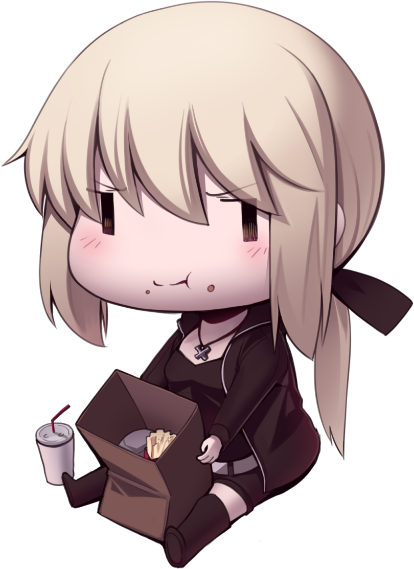 Fire Clipart Bangs Black - Salter Fate Chibi, HD Png Download PNG with transparent background