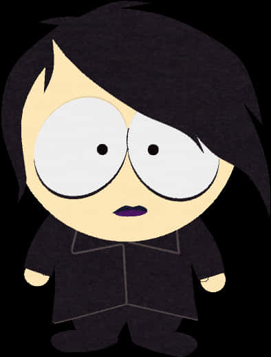 Animated Characterwith Emo Hairstyle