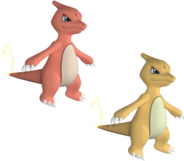 Animated Charmanderand Charmeleon PNG with transparent background