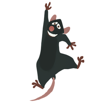 Animated Cheerful Mouse Character PNG with transparent background