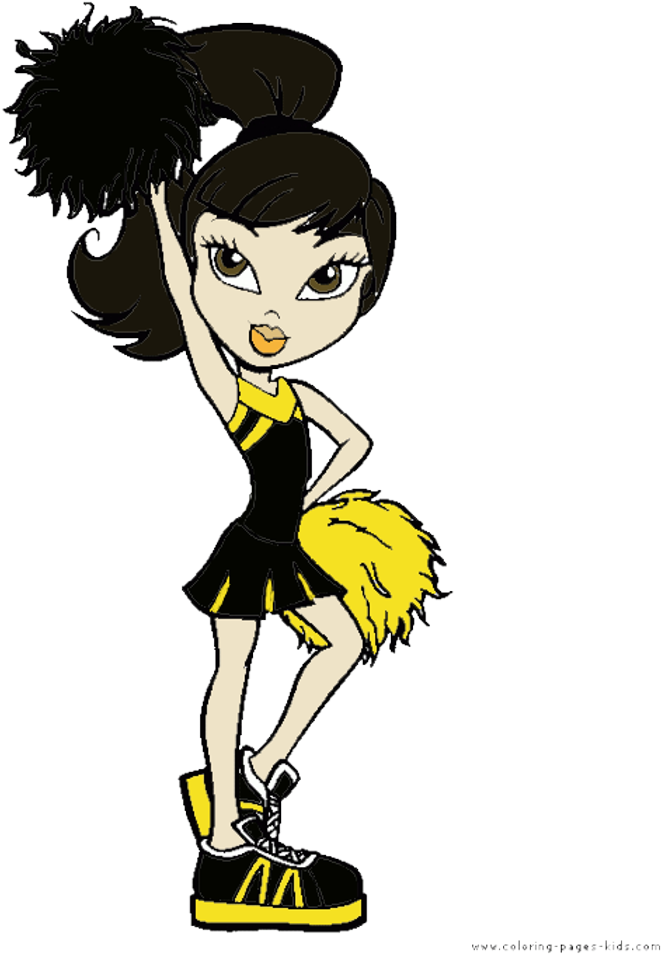 Animated Cheerleader Pose PNG with transparent background