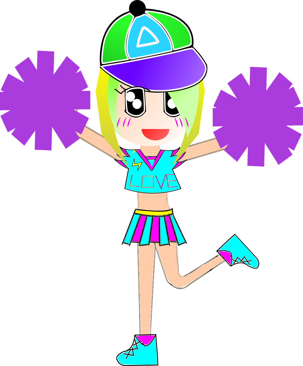 Girl Cheerleaders Cartoon, HD Png Download PNG with transparent background