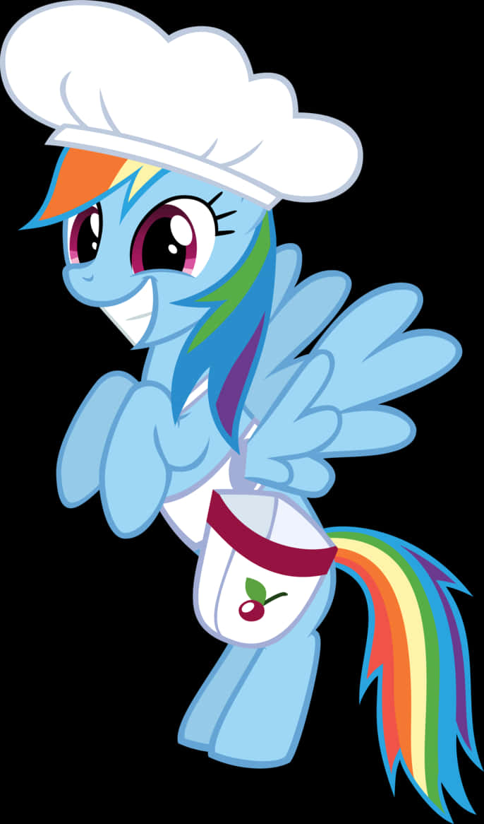 Animated Chef Ponywith Hat PNG image with a transparent background, free high-resolution download