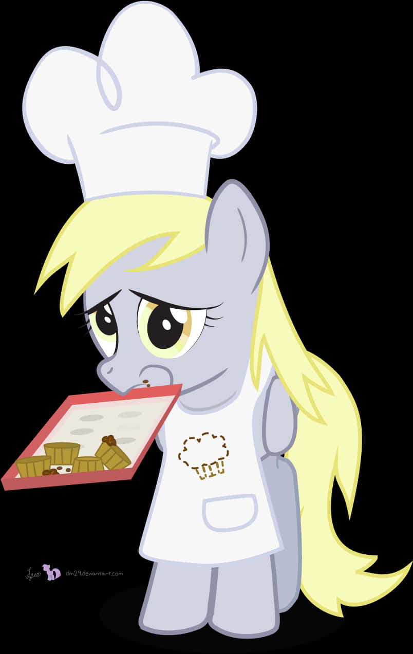 Animated Chef Ponywith Recipe PNG image with a transparent background, free high-resolution download