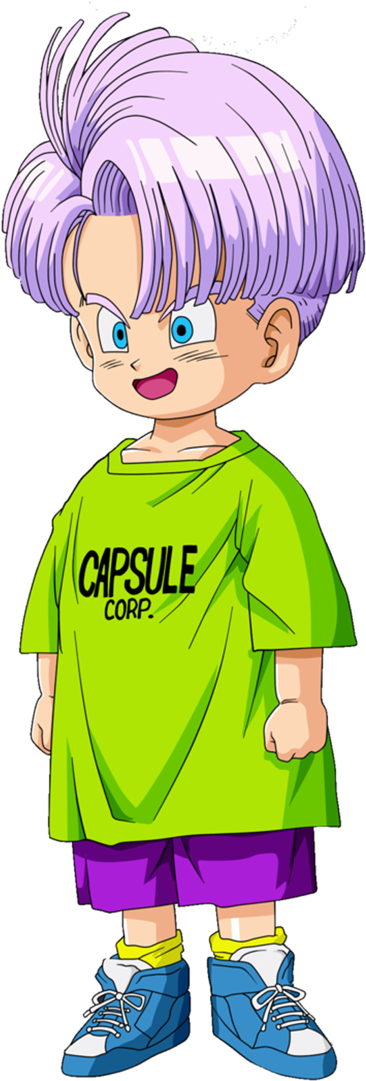Animated Child Character Capsule Corp Shirt PNG with transparent background
