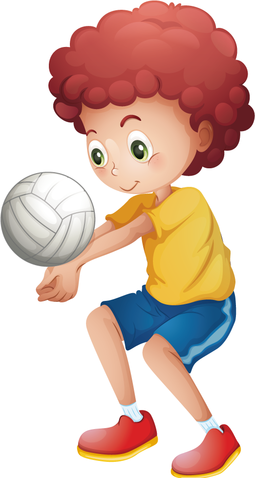 Animated Child Volleyball Player