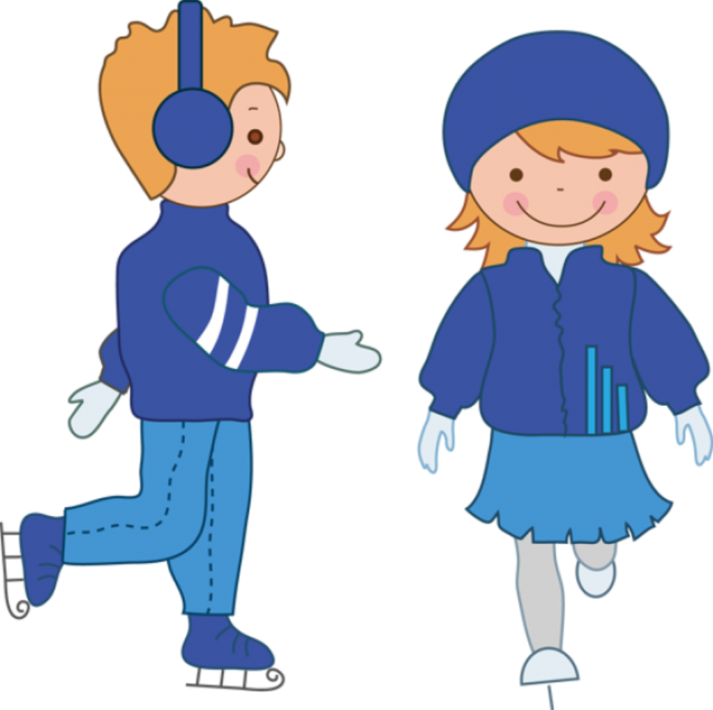 Animated Children Ice Skating