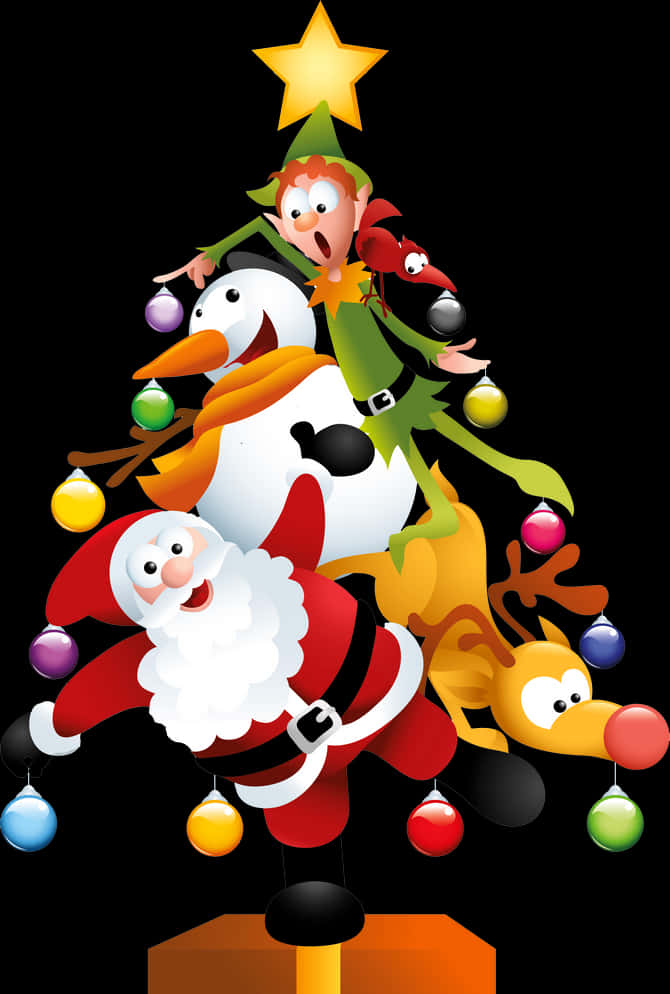 Animated Christmas Treewith Characters