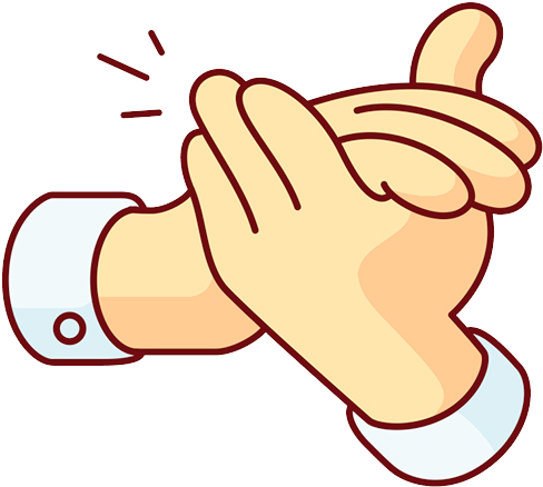 Animated Clapping Hand Gesture PNG with transparent background