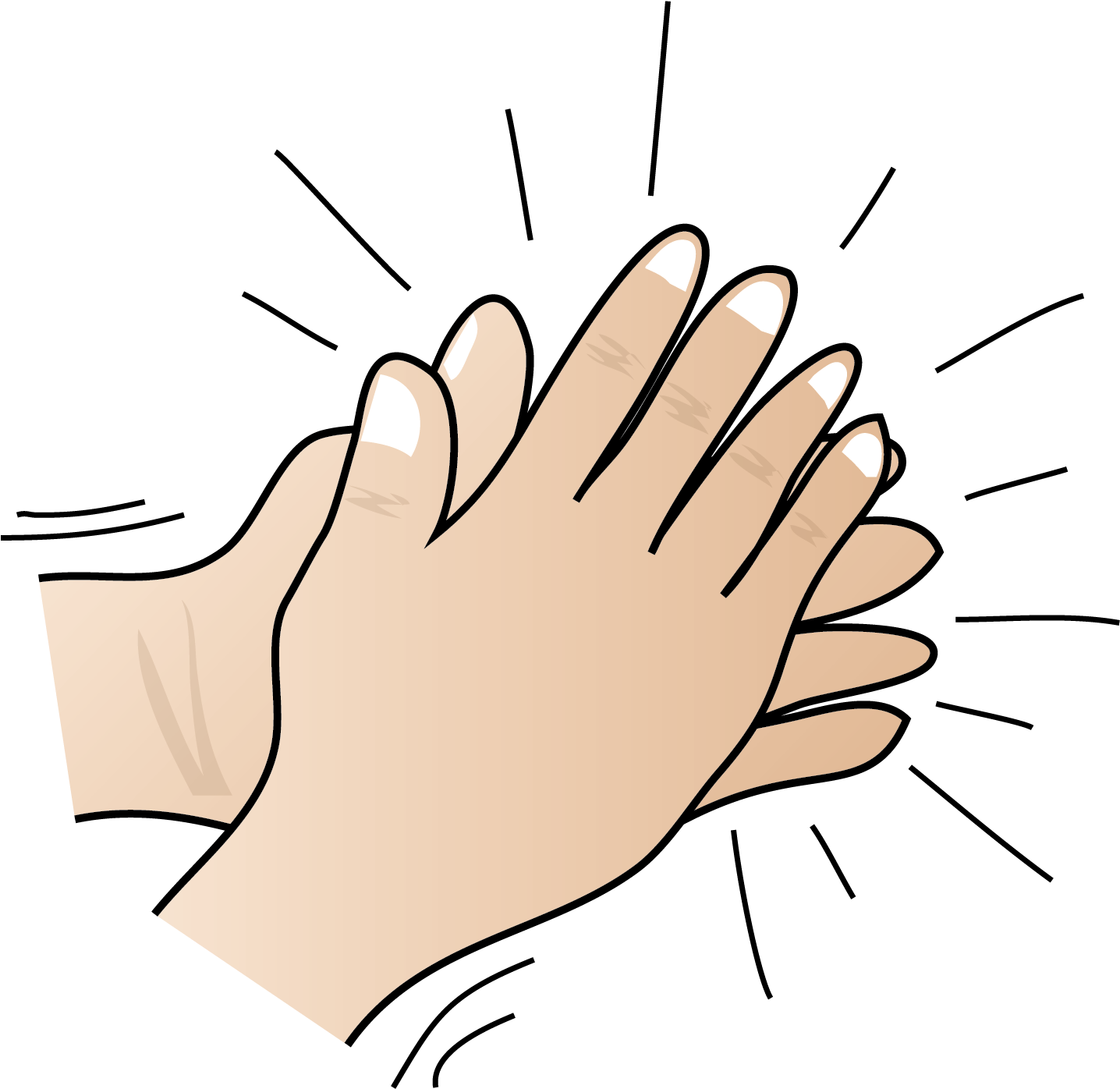 Animated Clapping Hands Illustration PNG with transparent background