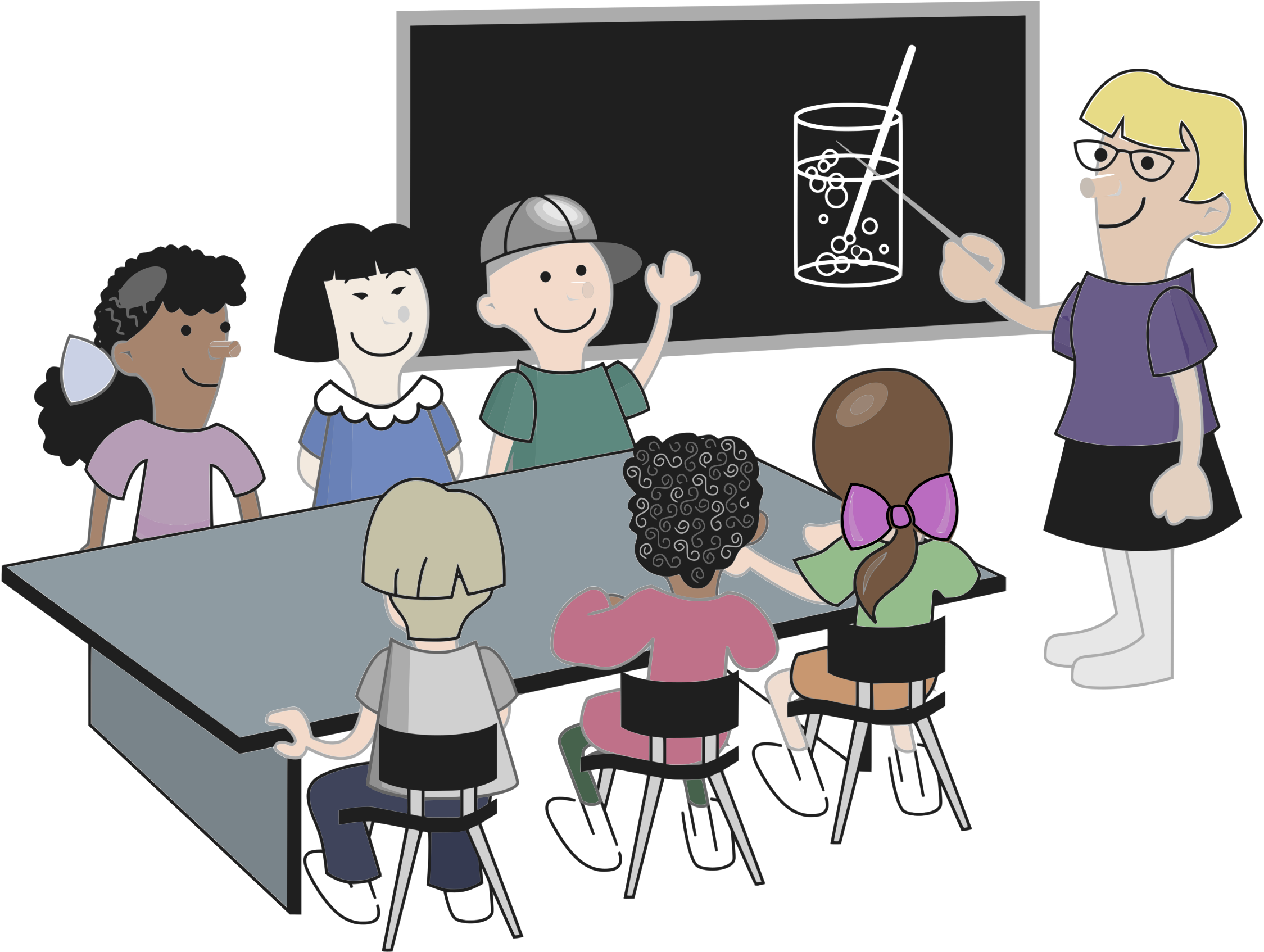 Child Clipart Diversity - Student Classroom Clipart Black And White, HD Png Download PNG with transparent background