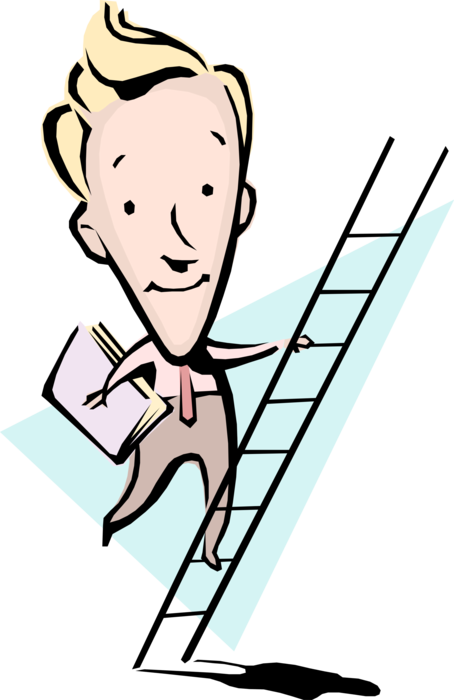 Vector Illustration Of Businessman Climbing Ladder, HD Png Download PNG with transparent background