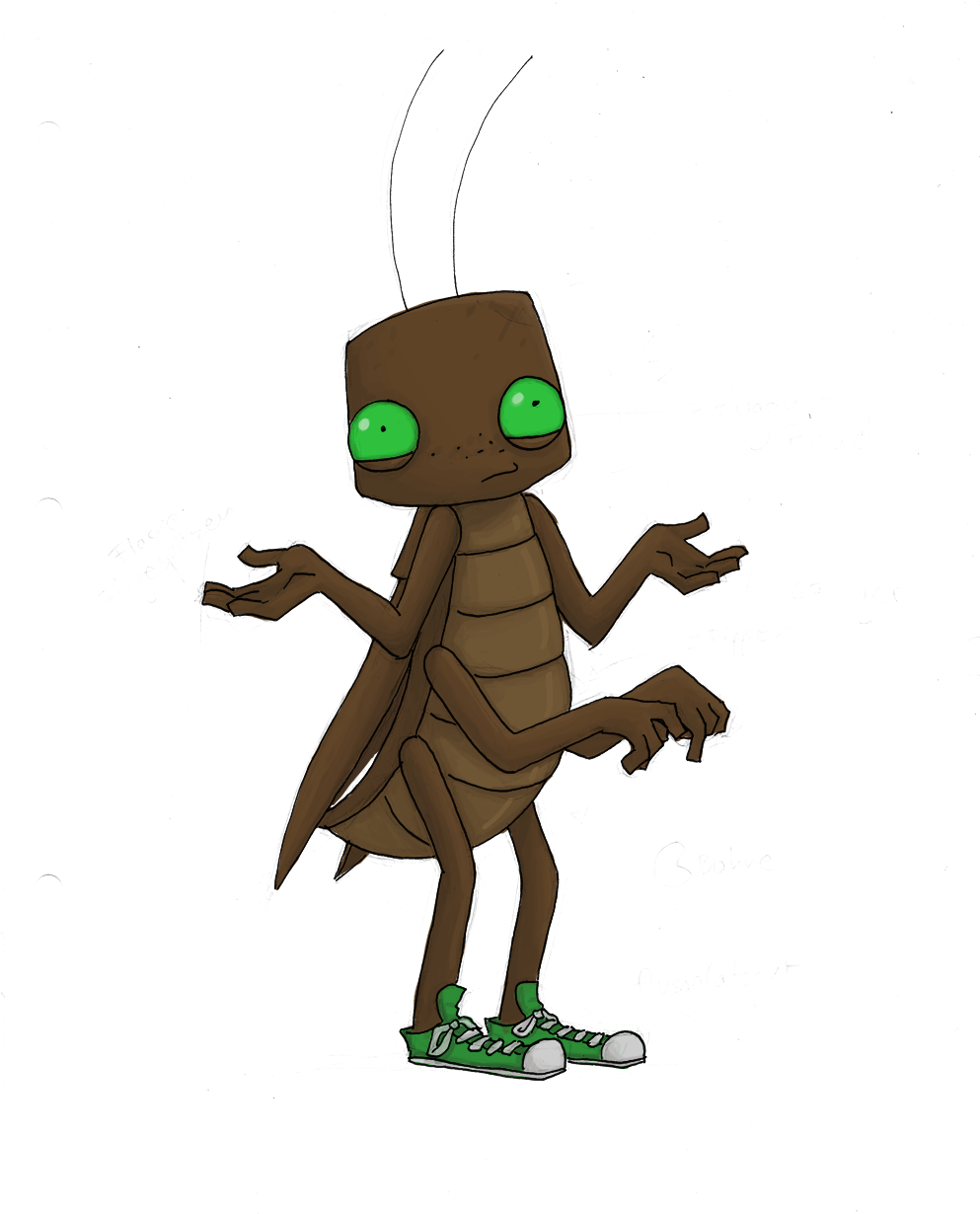 Animated Cockroach Character Illustration