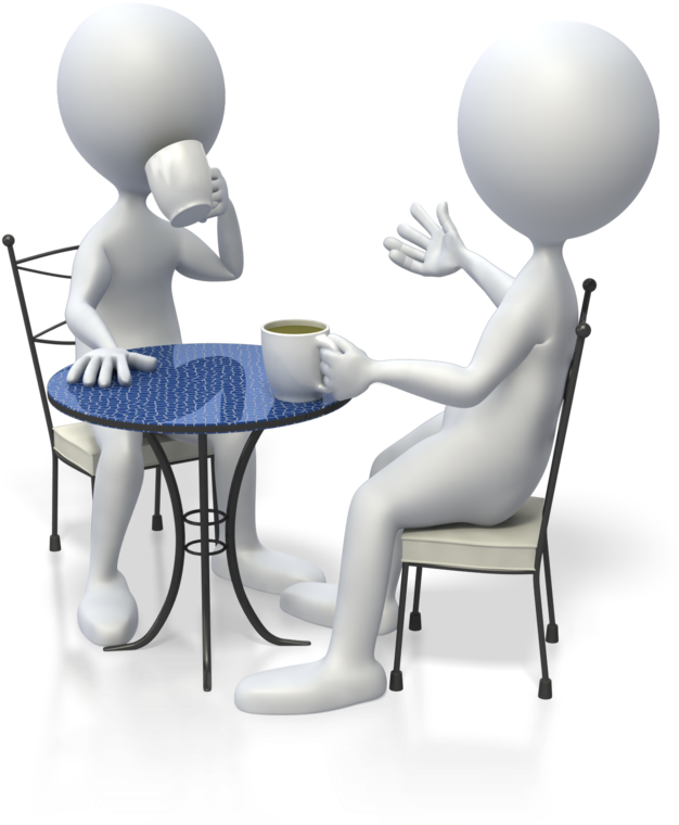 Animated Coffee Chat PNG with transparent background