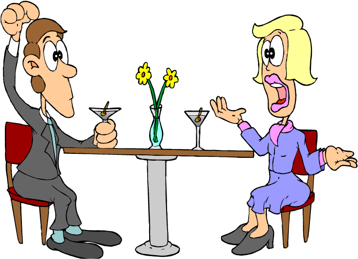 Animated Couple Date Night Conversation PNG with transparent background