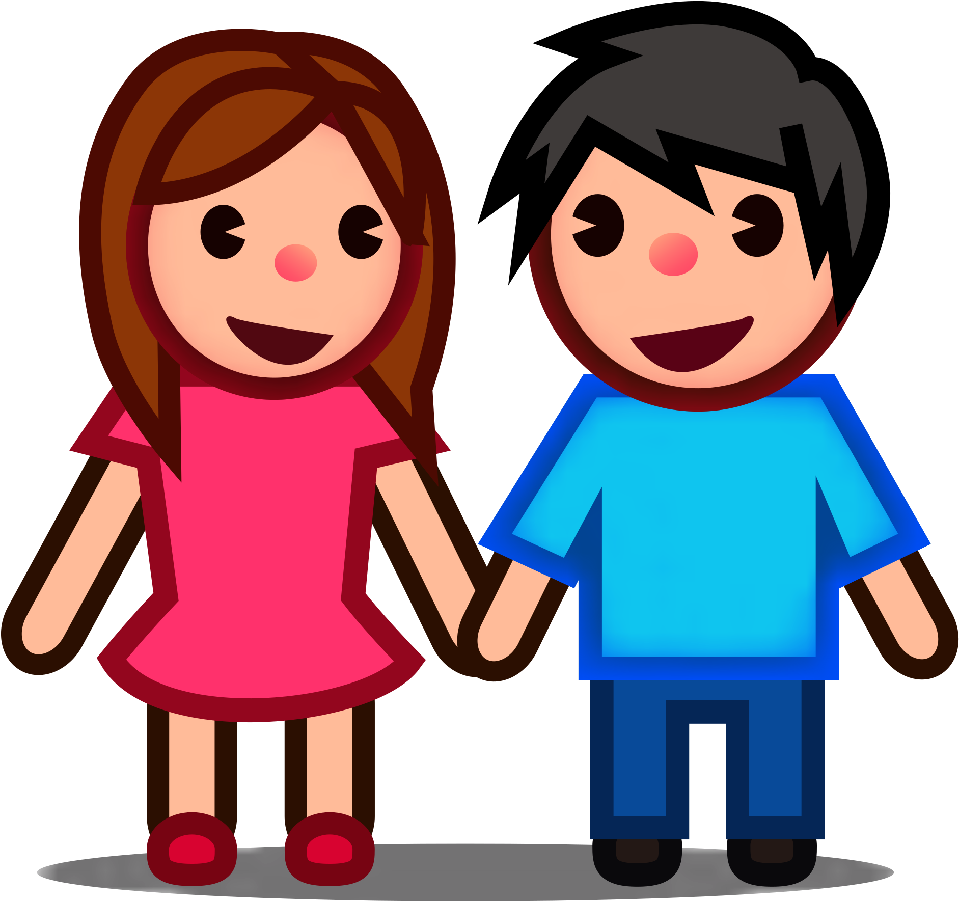 Animated Couple Holding Hands