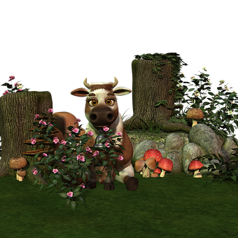 Animated Cowin Enchanted Forest PNG with transparent background