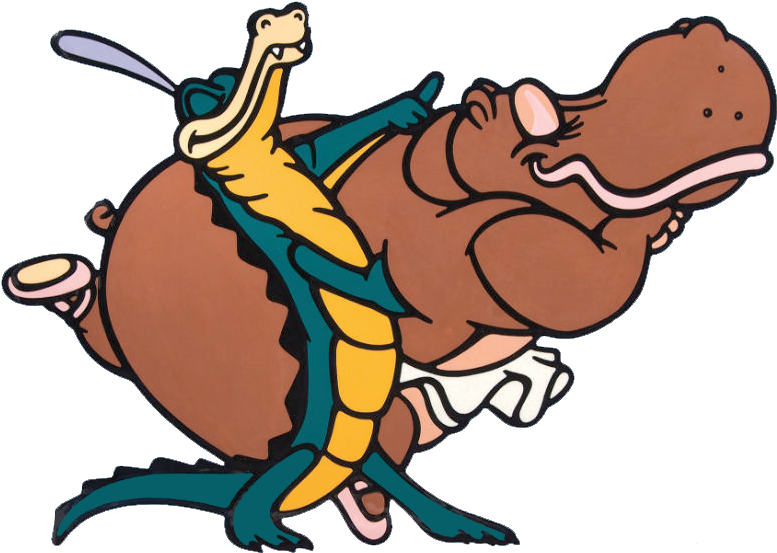 Crocodile And Hippo Fantasia - Dancing Fantasia Hippo Crocodile, HD Png Download PNG with transparent background