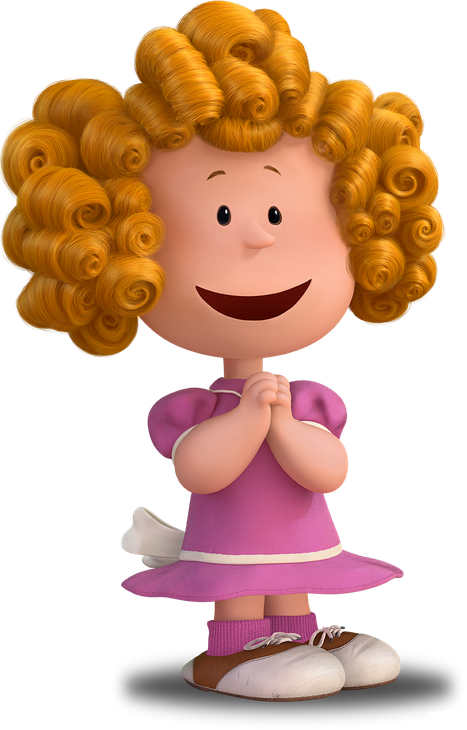 Animated Curly Haired Girl Character