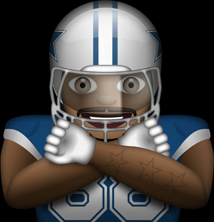 Animated Dallas Cowboys Player Emoji PNG with transparent background