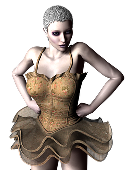 Animated Dancerin Corsetand Skirt PNG image with a transparent background, free high-resolution download