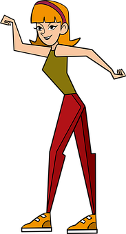 Animated Dancing Girl Character PNG with transparent background