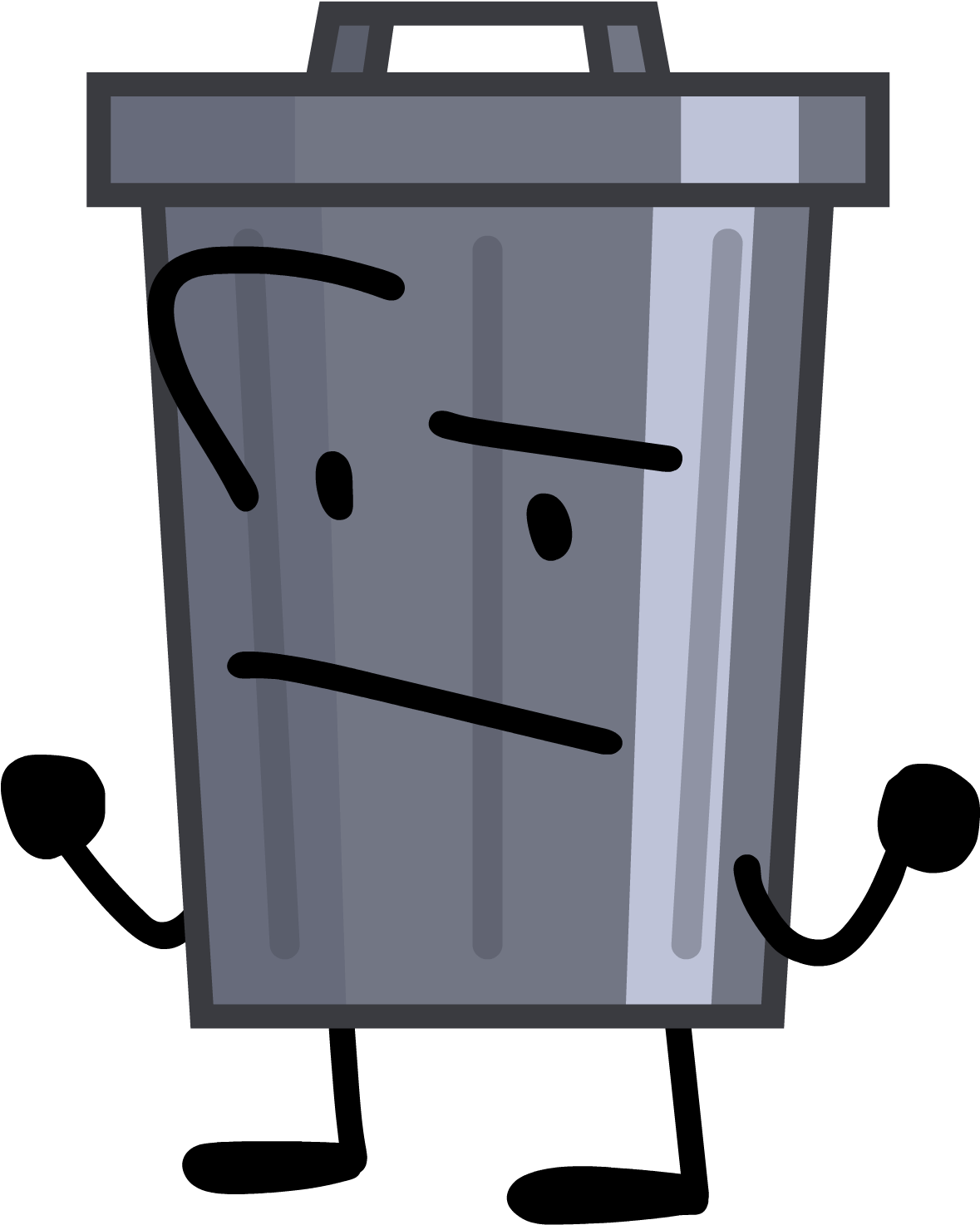 Animated Displeased Trash Can