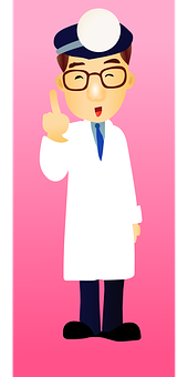 Animated Doctor Giving Peace Sign PNG with transparent background