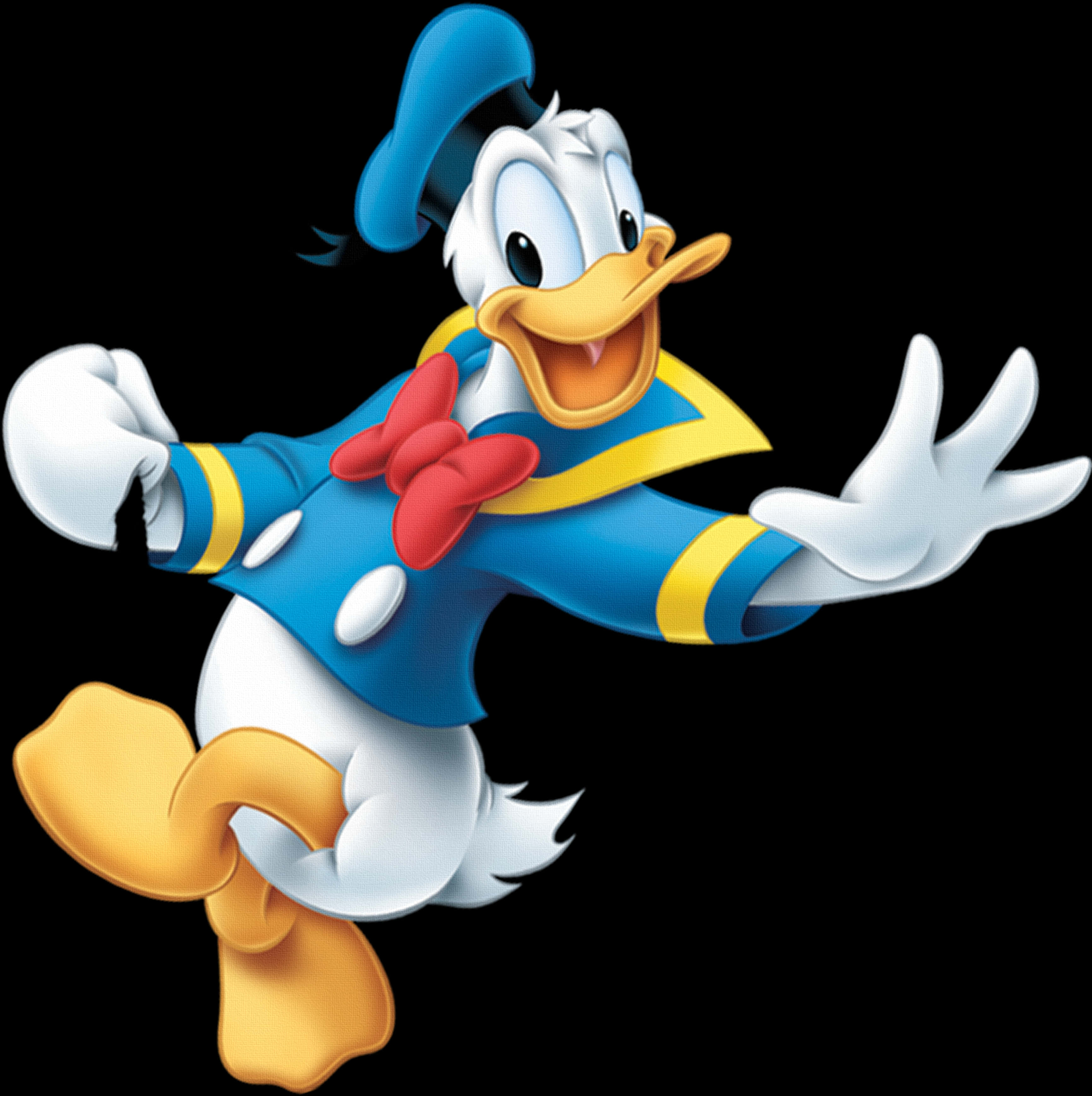 Animated Duck Character Greeting PNG with transparent background