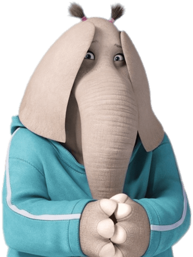 Animated Elephant Character Shy Pose