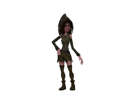 Animated Elf Girl Character