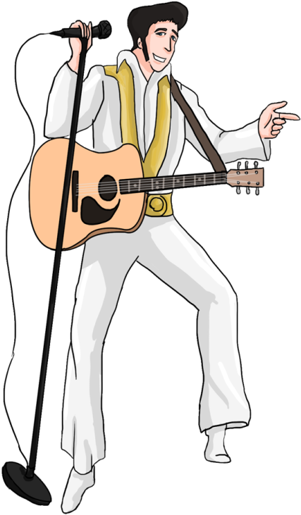 Animated Elvis Performing With Guitar