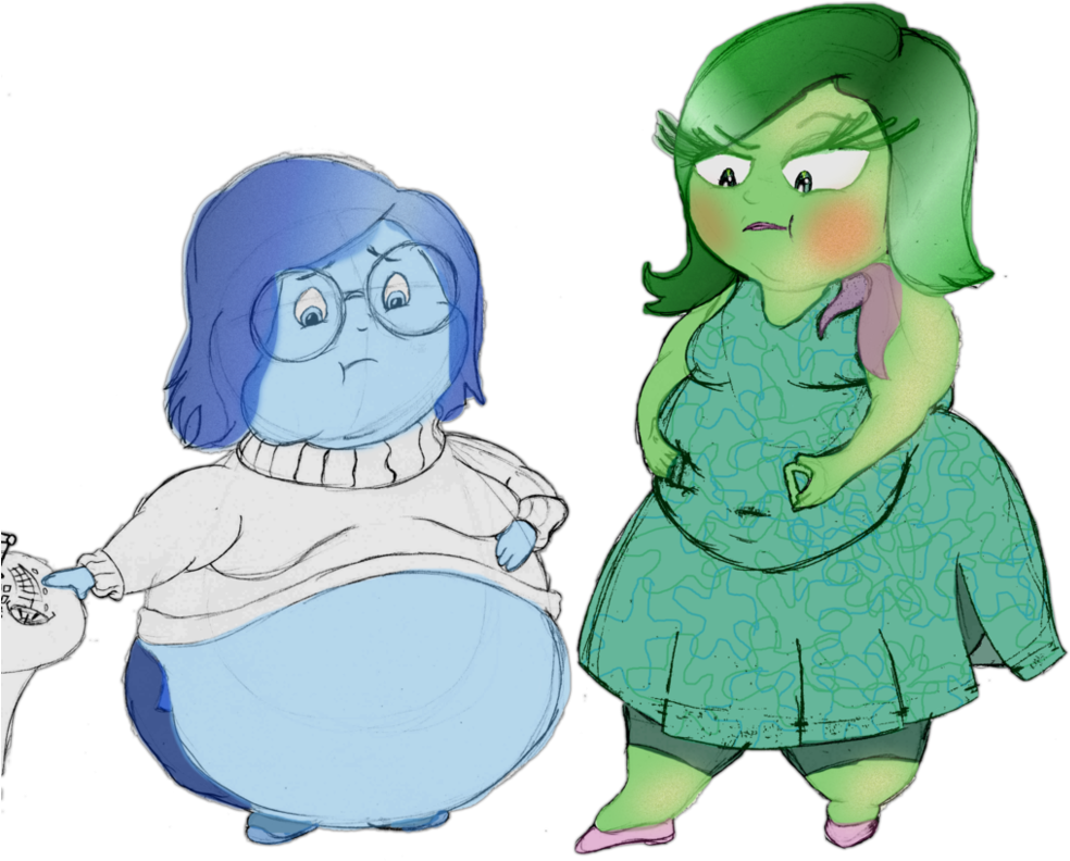 And Disgust From Pixar S By Bigbellys - Fat Sadness Inside Out, HD Png Download PNG with transparent background