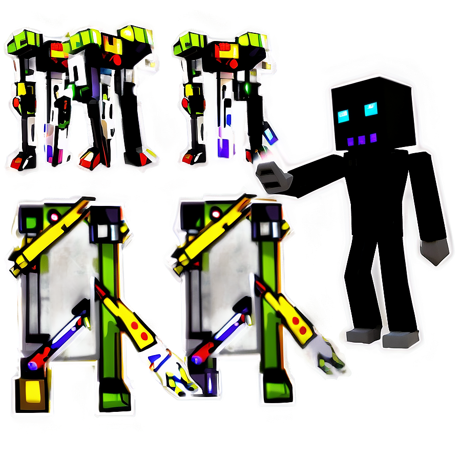 Animated Enderman Action Pose PNG 05242024 PNG image with a transparent background, free high-resolution download