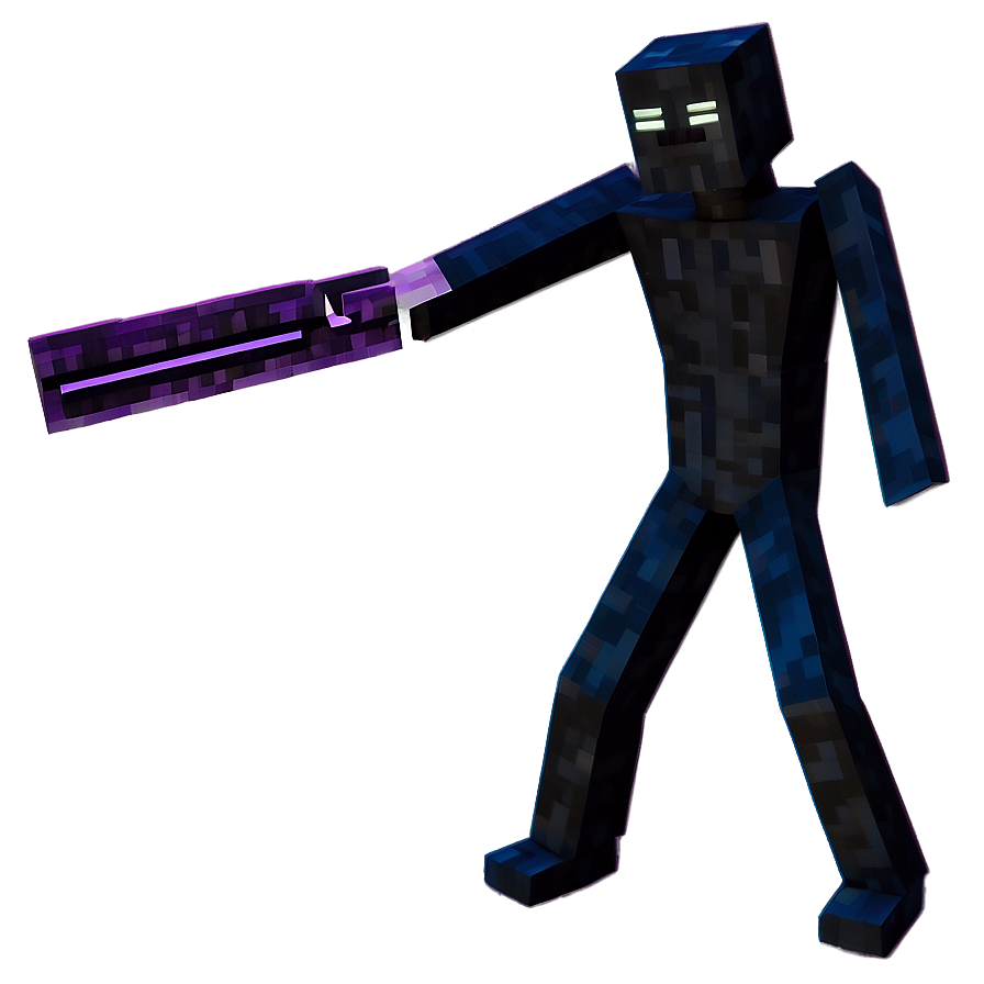 Animated Enderman Action Pose PNG gks PNG image with a transparent background, free high-resolution download