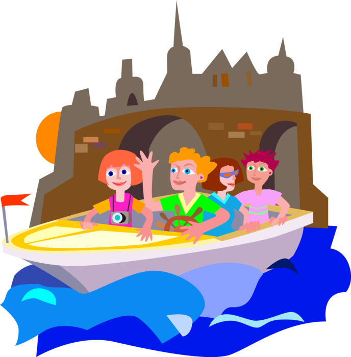 Animated Family Boat Tour Castle Background