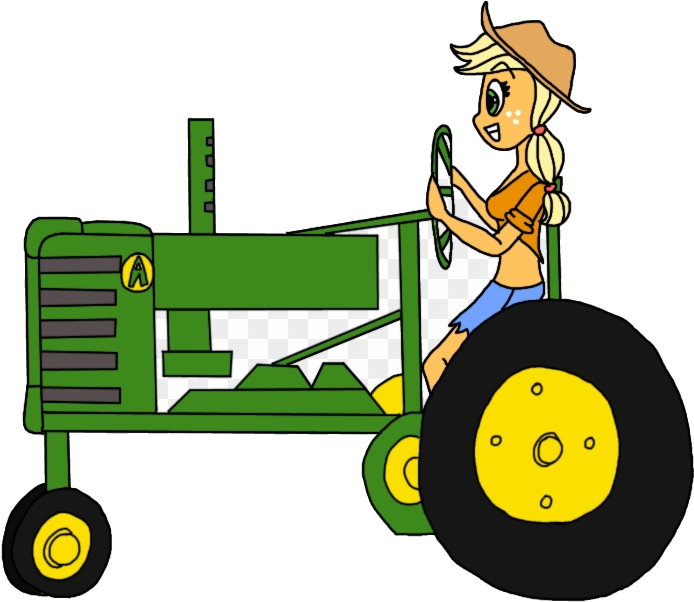 John Deere Cartoon Tractor Free Clip Art Girl Driving, HD Png Download PNG with transparent background
