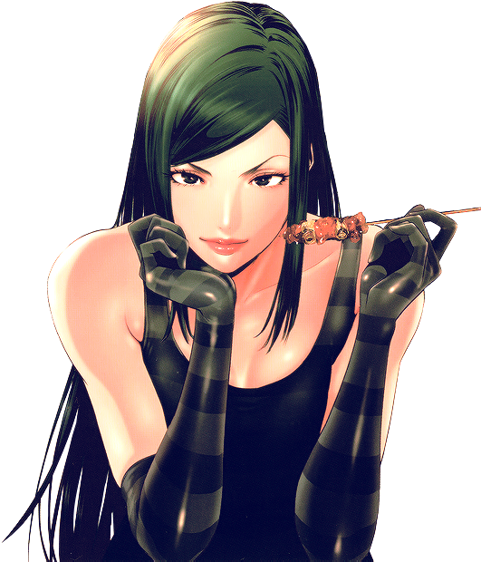 Animated Female Character Green Hair