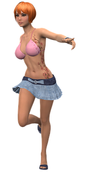 Animated Female Character Pose