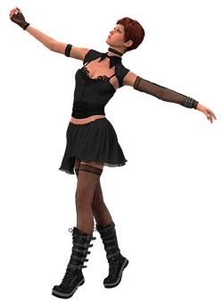 Animated Female Dancer Pose