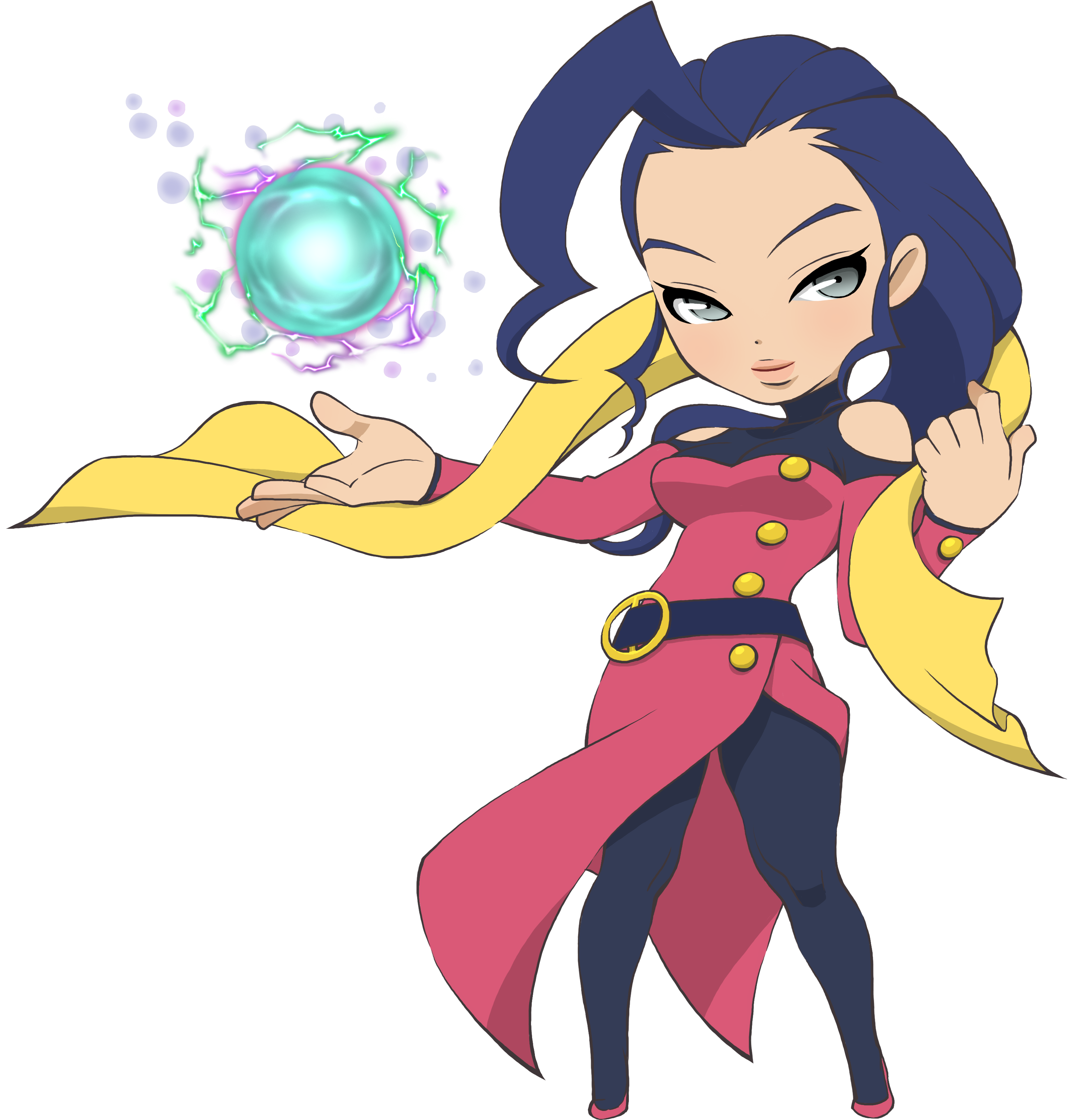 Animated Female Fighter Casting Energy Ball