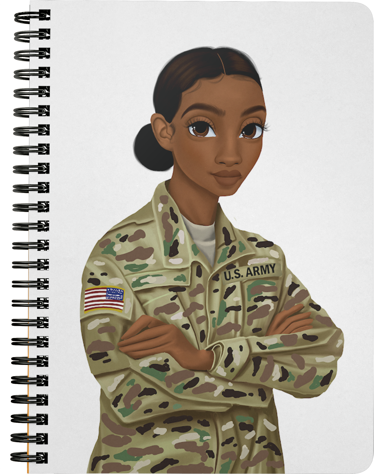 Animated Female Soldier Camouflage Uniform