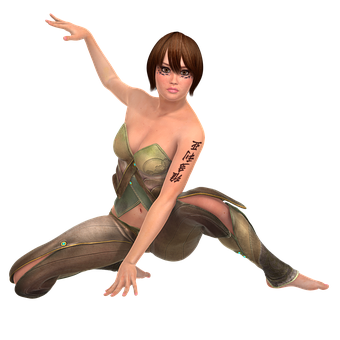 Animated Female Warrior Pose