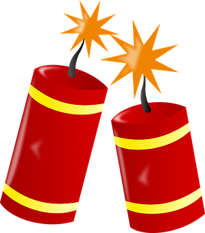 Animated Firecrackers Illustration PNG with transparent background
